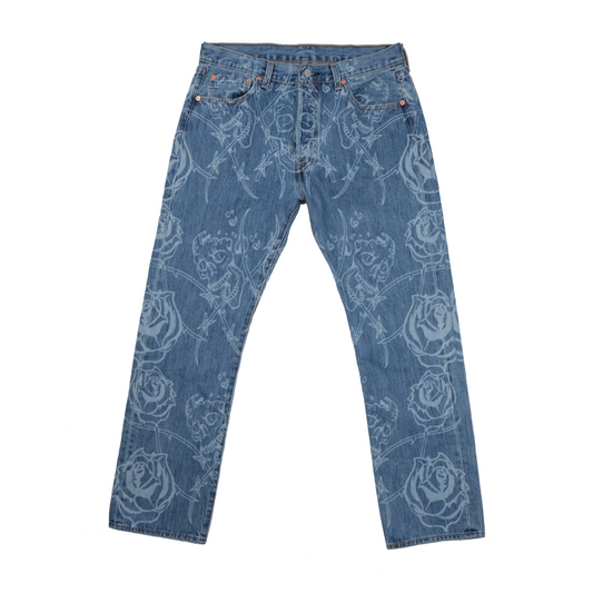 Rosas Laser Printed Denim