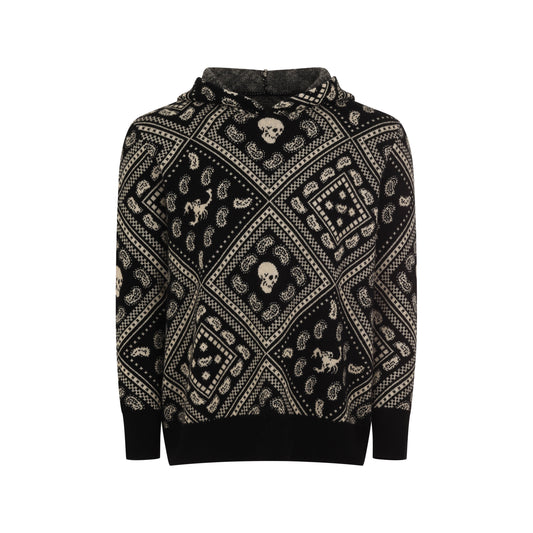 Cashmere Paisley Knit Hoodie